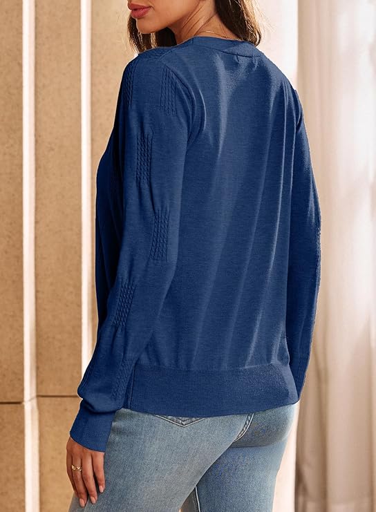 Button-down shawl-collar knit sweater